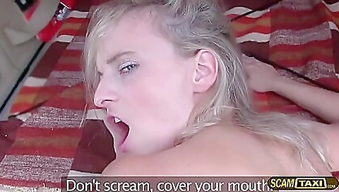 Sexy blonde with huge tits gets a dildo elen