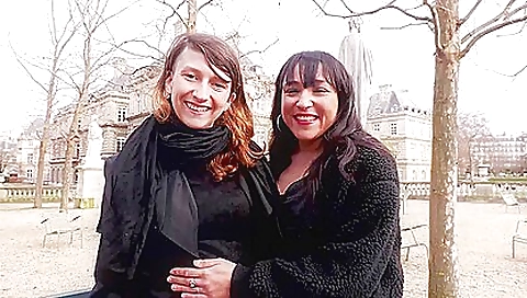 Sexy brunette fucked by a dildo