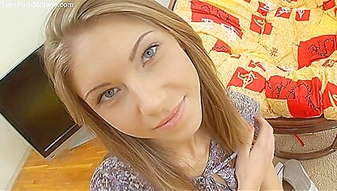 Hot blonde gets fucked by a huge cock