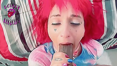 Sexy blonde dildo fucks her tight pussy